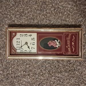 Vintage Ingraham Wooden Framed Battery Operated Home Sweet Home Wall Clock